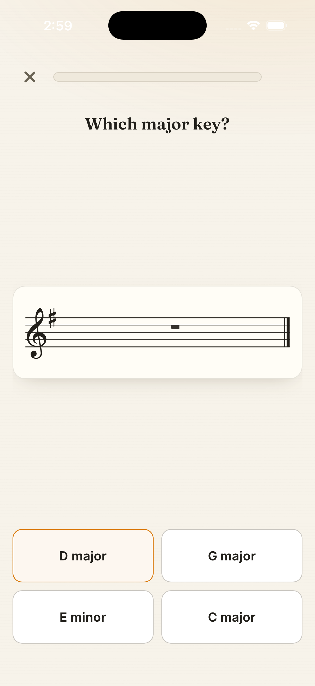 Identifying a major key from its signature