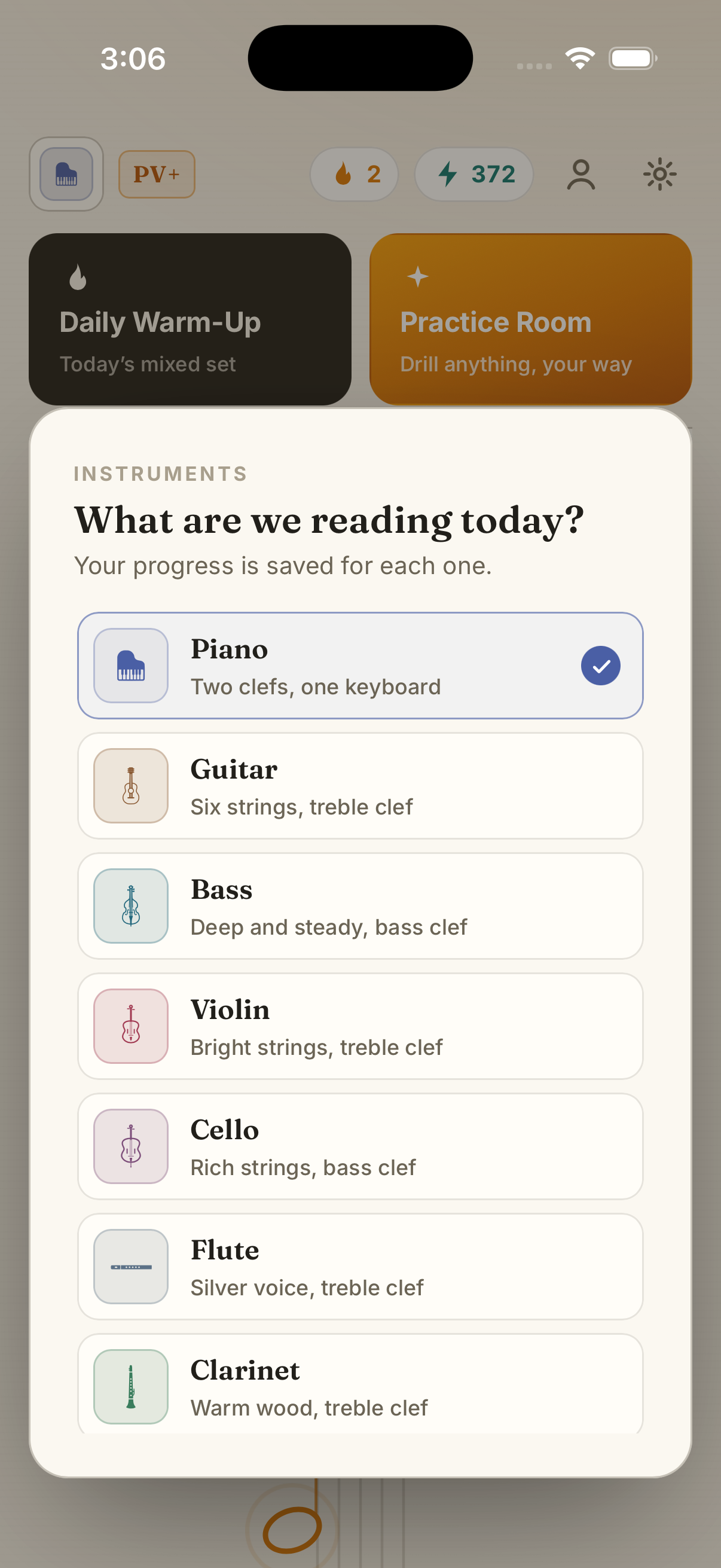 Choosing an instrument